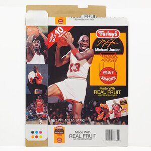 Michael Jordan Vintage 90s Bulls Farley's Fruit Snacks Box Sleeved Boarded